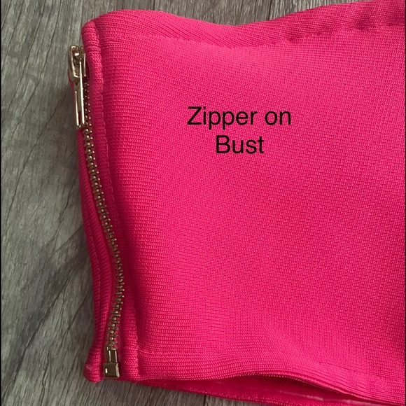 Bodycon Cocktail Dress - NWOT * Fuschia Pink * Size L (fits like medium) - Picture 6 of 10